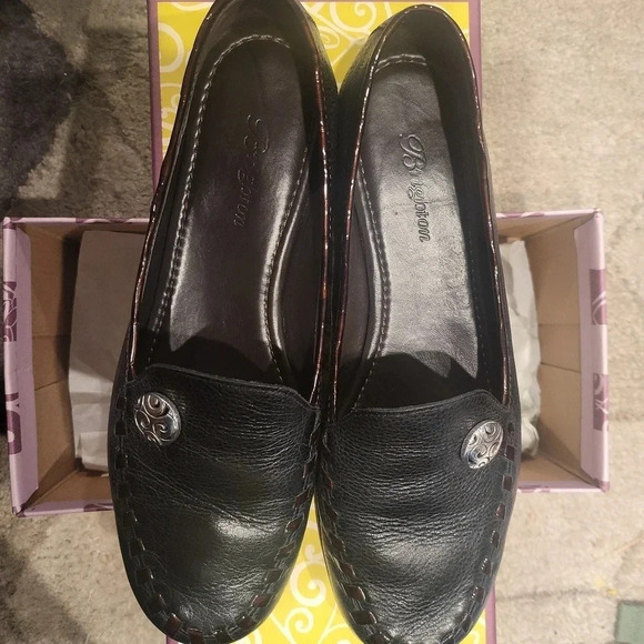 Brighton Moore Black Brown Croc Leather Loafers - Picture 1 of 3